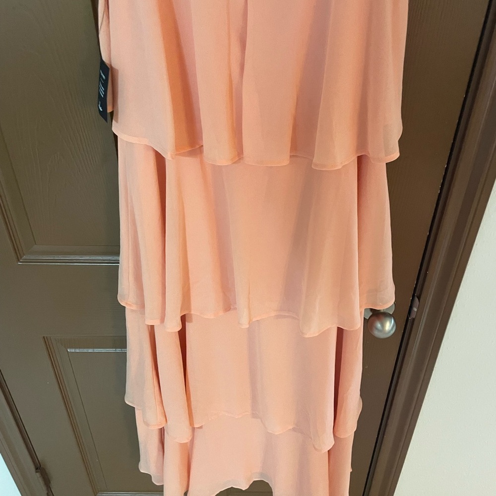 LULUS Peach Ruffle Halter Dress - Picture 8 of 11